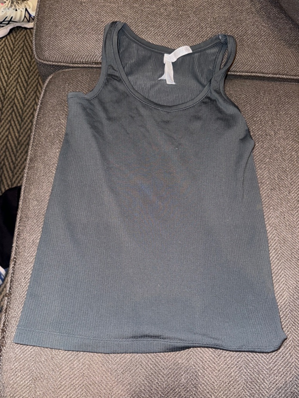Women's Ribbed Tank Top - Dark Grayish green